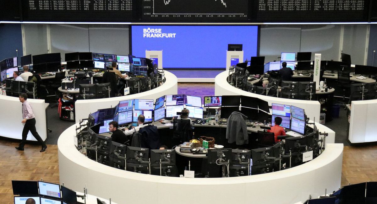 European shares slip as business activity data underwhelms