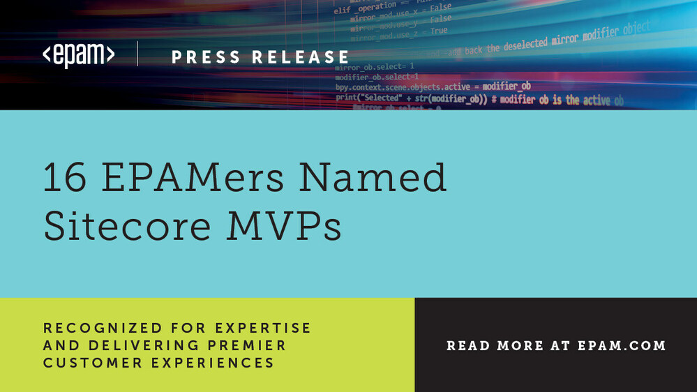 16 EPAM Experts Named Sitecore Most Valuable Professionals