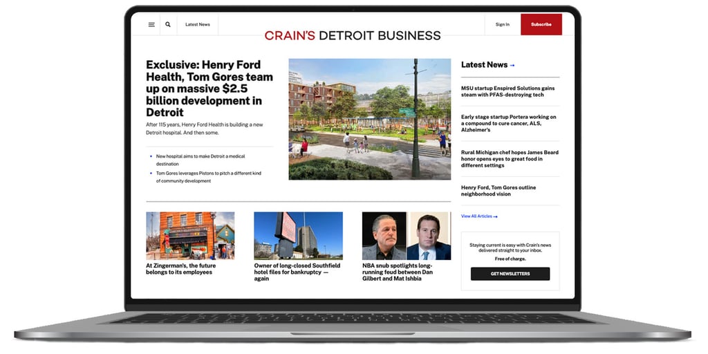 Welcome to the new and improved Crain’s Detroit Business website