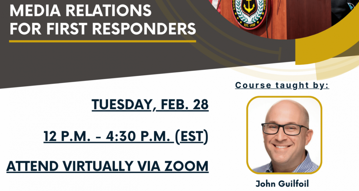 Zoom Training Opportunity: Public Relations and Media Relations for First Responders Feb. 28