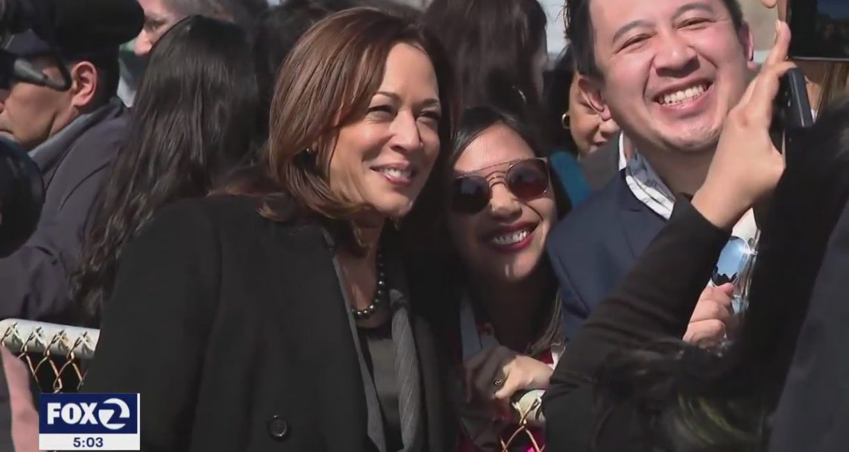 Vice President Kamala Harris meets with small business owners in San Francisco's Chinatown