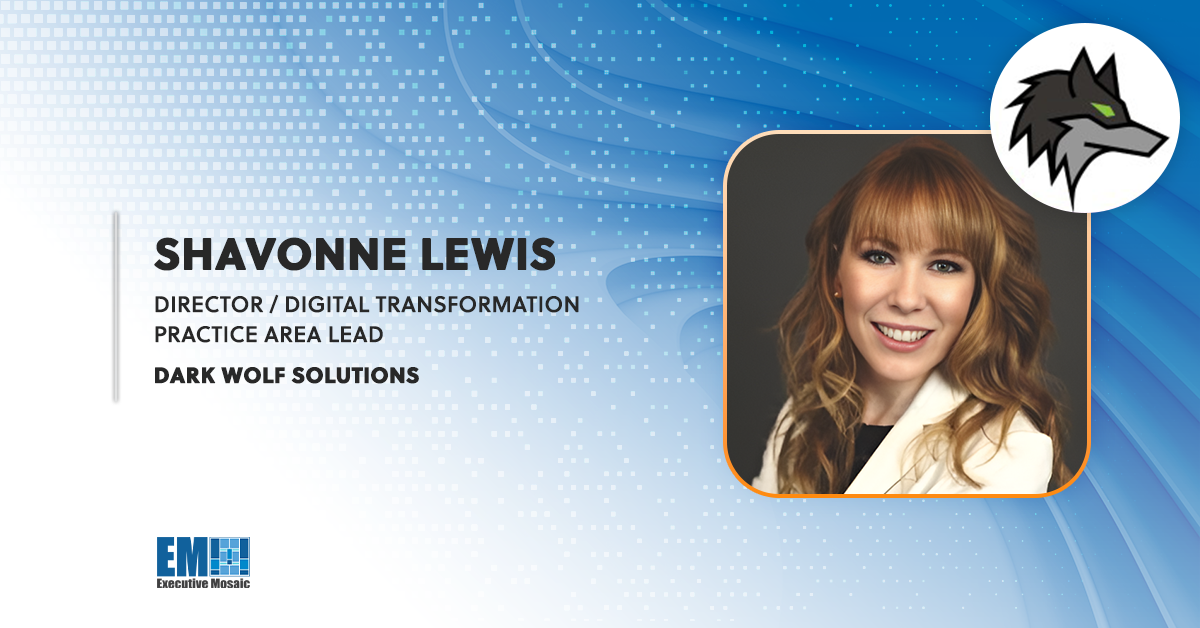 Shavonne Lewis Appointed to Lead Dark Wolf Solutions Digital Transformation Practice Area