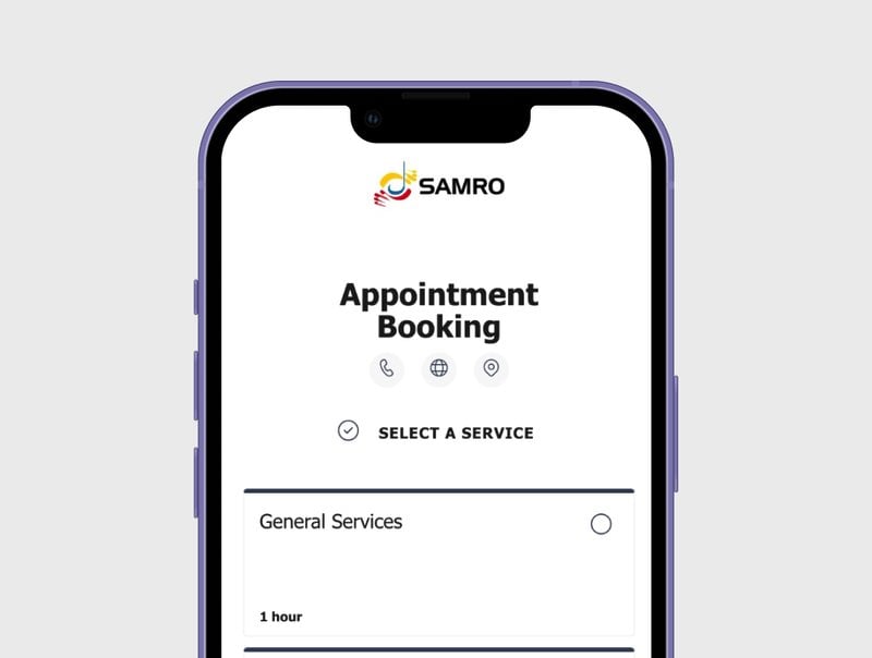 Samro embraces digital transformation with the new online appointment booking system